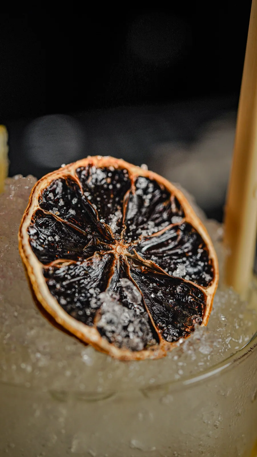 Agrume s éché utilisé comme détail de cocktail