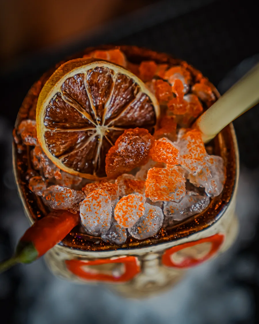 Cocktail orange avec agrume séché