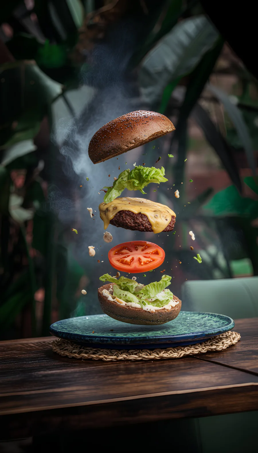 Burger La Pergola composé en suspension